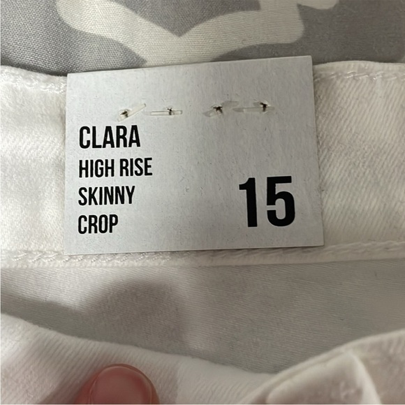 Size 15 Eunina High waisted skinny crop white jeans - Picture 3 of 7